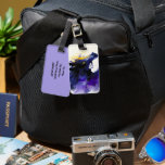 Etiqueta Para Maletas Abstract Watercolor Black Horse Portrait<br><div class="desc">Mystic abstract watercolor portrait of a powerful black horse,  flowing in deep shades of purple with luminous golden accents.</div>