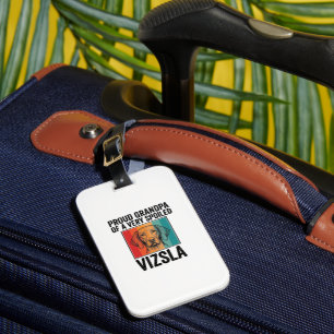 Etiqueta Para Maletas Abuelo Orgulloso Vizsla Diseño Vintage Amante Perr