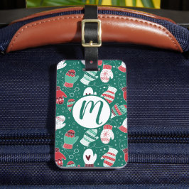 Etiqueta Para Maletas Acogedores Navidades de invierno miden el patrón e