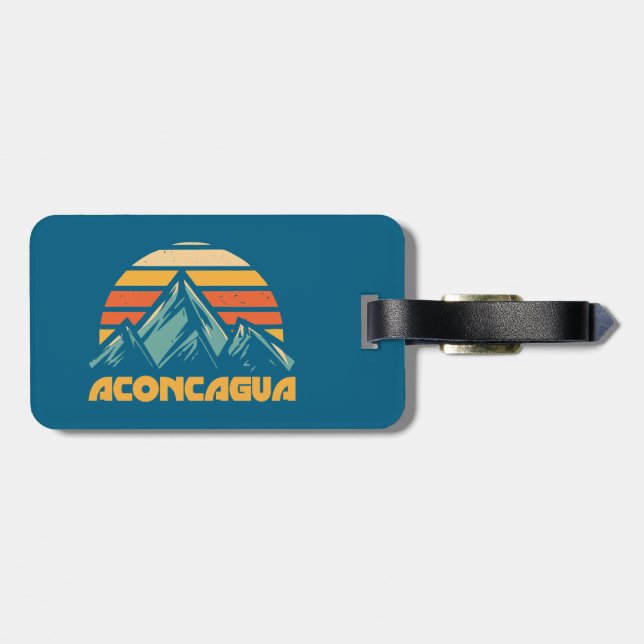Etiqueta Para Maletas Aconcagua Retro Turquesa (Atrás Horizontal)