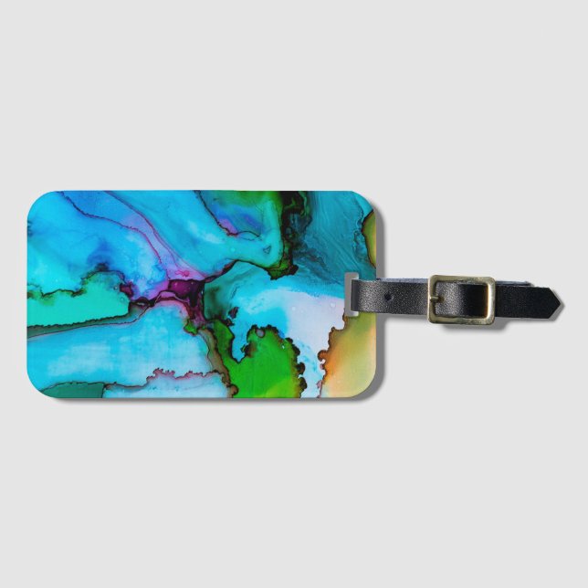 Etiqueta Para Maletas Acuarela (Anverso horizontal)