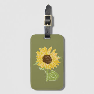 Etiqueta Para Maletas Acuarela de girasol