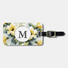 Etiqueta Para Maletas Acuarela de Isla Tropical Hibiscus