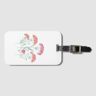 Etiqueta Para Maletas Acuarela, flores.