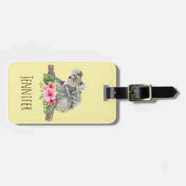 Etiqueta Para Maletas Acuarela Koala Bears Cuece Mamá Y Bebé