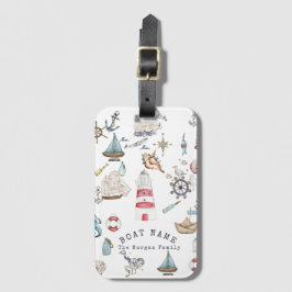 Etiqueta Para Maletas Acuarela Nautical Elements Sailor