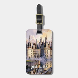 Etiqueta Para Maletas Acuarela personalizada Castillo Retro Valle del Lo