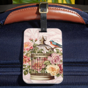 Etiqueta Para Maletas Acuarela Romántica Vintage Floral