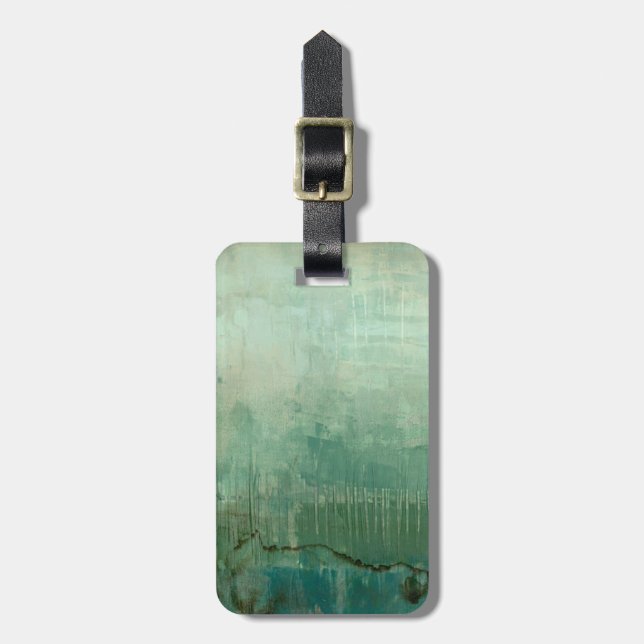 Etiqueta Para Maletas Acuarela verde contemporánea (Frente Vertical)