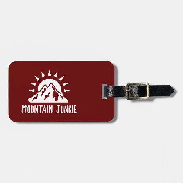 Etiqueta Para Maletas Adicto a las Montañas (Frente Horizontal)