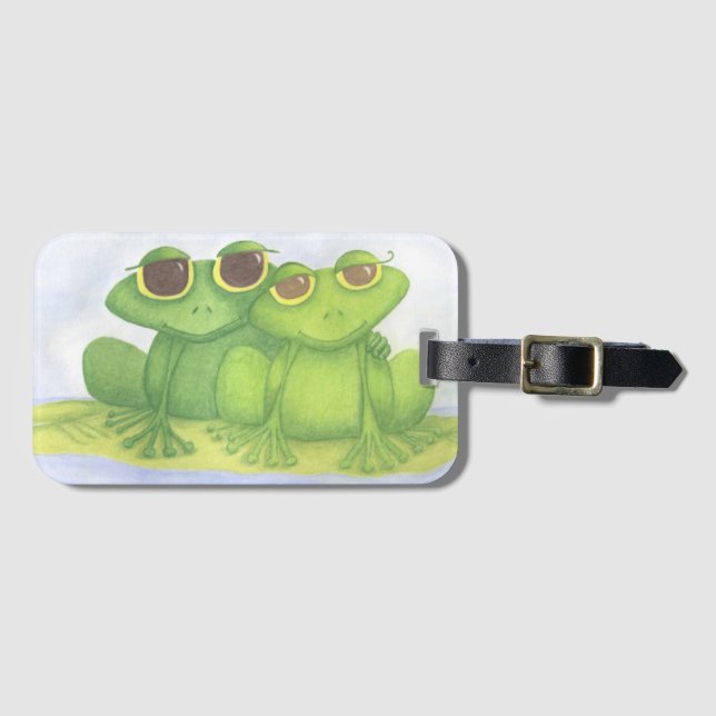 Etiqueta Para Maletas Adorable Frog Lovers (Anverso horizontal)