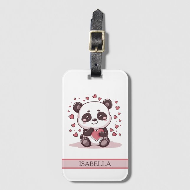 Etiqueta Para Maletas Adorable Panda Love - Personalizado (Anverso vertical)