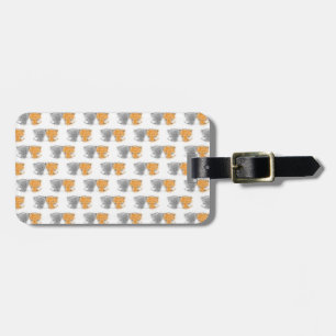 Etiqueta Para Maletas Adorables gatitos caprichosos naranja y gris