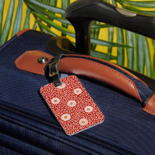 Etiqueta Para Maletas Adorno chino rojo blanco floral de Owen Jones