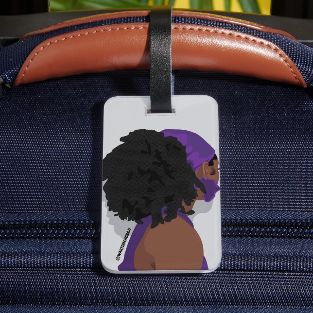 Etiqueta Para Maletas Aesthetic black woman natural hair (Reverso In Situ)