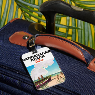 Etiqueta Para Maletas Afiche de viaje de Radhanagar Beach India