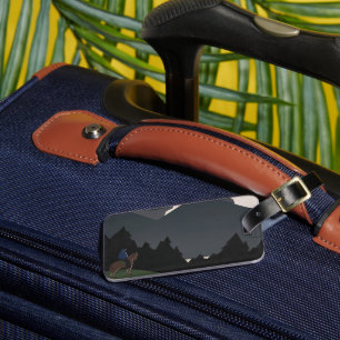 Etiqueta Para Maletas Afiche Vintage Que Promueve Viajes A Montana.