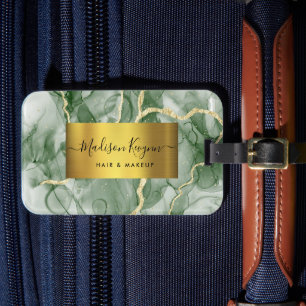 Etiqueta Para Maletas Agante de oro verde