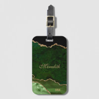 Agante de Purpurina de oro verde personalizado