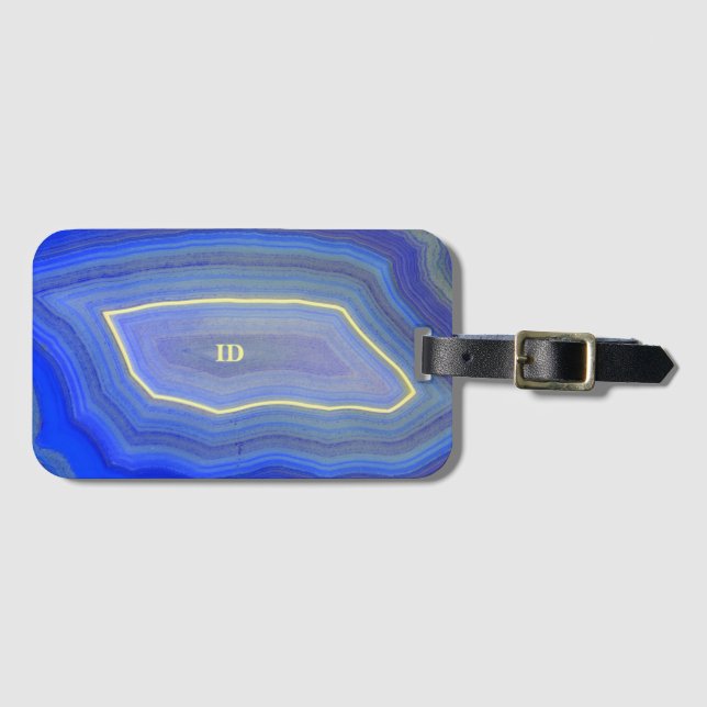 Etiqueta Para Maletas Agate Blue (Anverso horizontal)