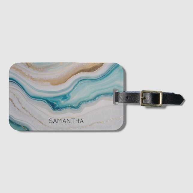 Etiqueta Para Maletas Agate Seascape (Anverso horizontal)