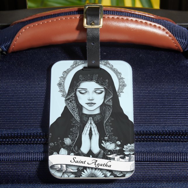 Etiqueta Para Maletas Agatha de Sicilia patrona de enfermeras (Anverso In situ 2)