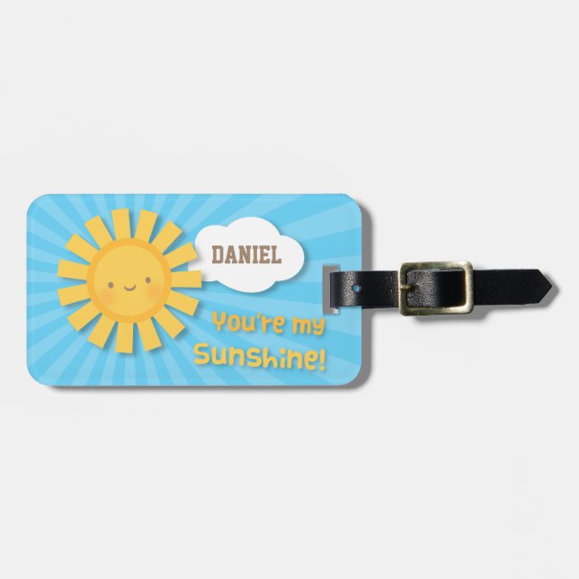 Etiqueta Para Maletas Agradable Y Pequeño Sol Para Los Niños (Frente Horizontal)