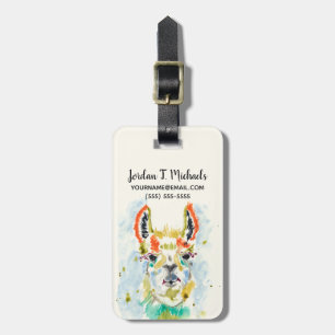 Etiqueta Para Maletas Agrega tu nombre   Hifi Llama - Retrato