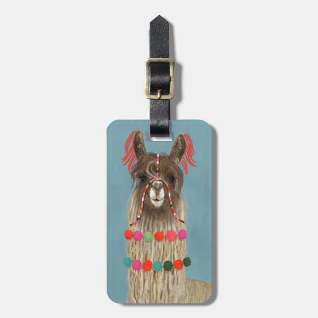 Etiqueta Para Maletas Agrega tu nombre | Llama adorada - Marrón (Frente Vertical)