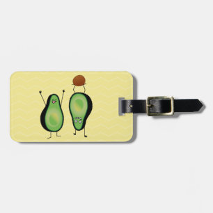 Etiqueta Para Maletas Aguacate divertido aguacero verde