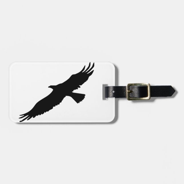 Etiqueta Para Maletas Águila blanca y negra (Frente Horizontal)