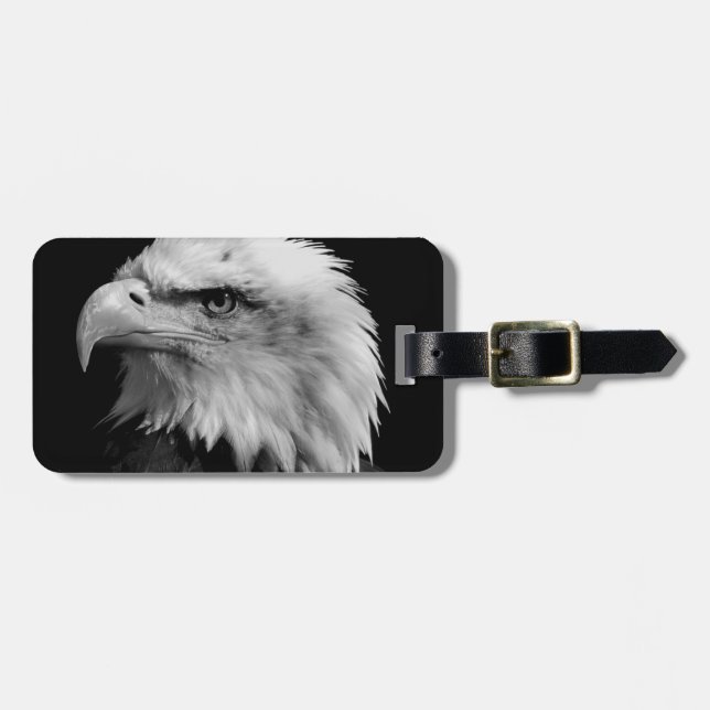 Etiqueta Para Maletas Águila blanca y negra (Frente Horizontal)