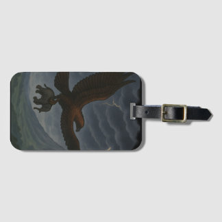 Etiqueta Para Maletas Águila dorada gigante con arte de fantasía elefant