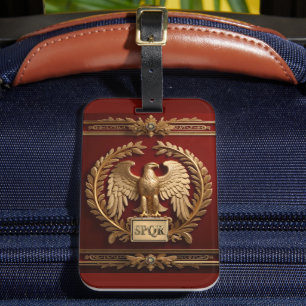 Etiqueta Para Maletas Águila Imperial Romana Oromana sobre el Rojo No. 4