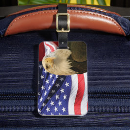 Etiqueta Para Maletas Águila y bandera de los Estados Unidos