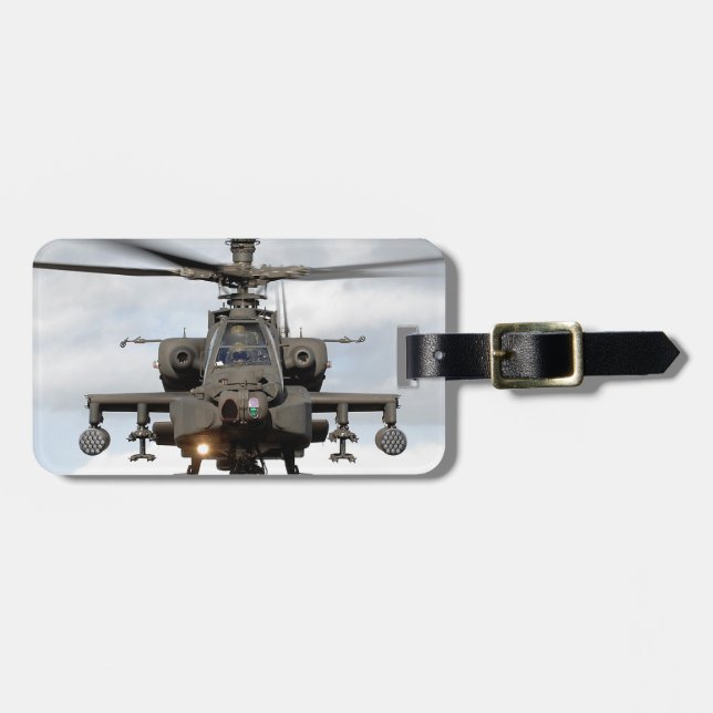 Etiqueta Para Maletas ah 64 apache longbow helicóptero militar (Frente Horizontal)
