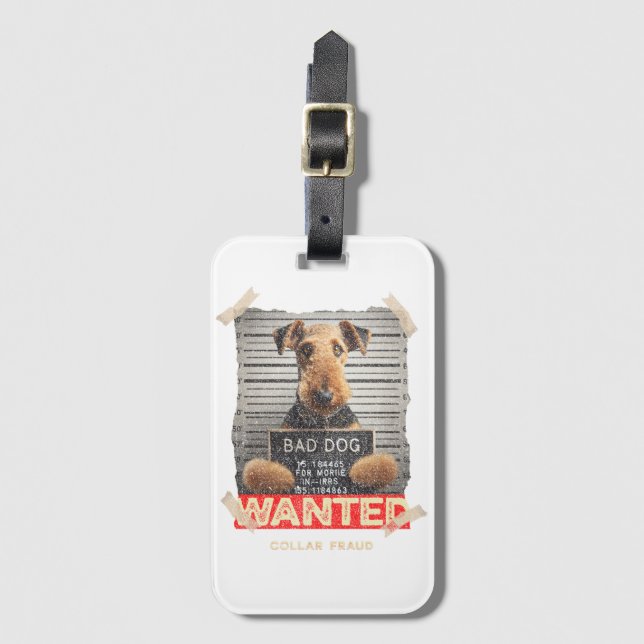 Etiqueta Para Maletas Airedale Terrier (Anverso vertical)