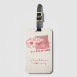 Etiqueta Para Maletas Airmail Flying Pig Postage Luggage Tag