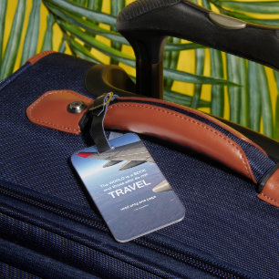 Etiqueta Para Maletas Ala de Avión de Cotización Inspiradora de Viajes