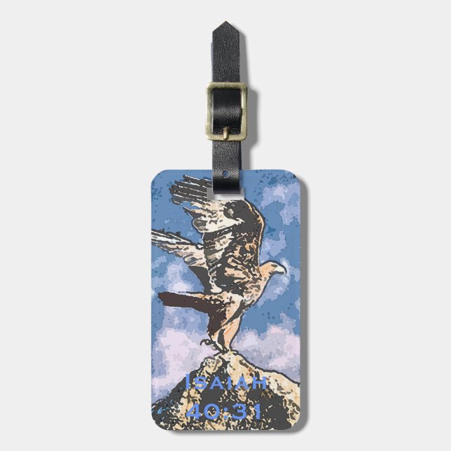 Etiqueta Para Maletas Alas de Eagles - 40:31 de Isaías (Frente Vertical)