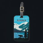 Etiqueta Para Maletas Alaska Cruise Vacation Glacier Mountain Moose<br><div class="desc">Alaska Cruise Vacation Glacier Mountain Moose es ideal para su próximo viaje de vacaciones a Alaska. O un gran recuerdo de tu amor por el estado de Alaska. Obra de arte moderna de estilo poster retro.</div>