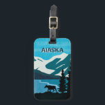 Etiqueta Para Maletas Alaska Cruise Vacation Glacier Mountain Moose<br><div class="desc">Alaska Cruise Vacation Glacier Mountain Moose es ideal para su próximo viaje de vacaciones a Alaska. O un gran recuerdo de tu amor por el estado de Alaska. Obra de arte moderna de estilo poster retro.</div>