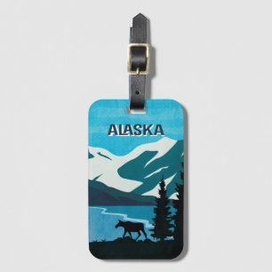 Etiqueta Para Maletas Alaska Cruise Vacation Glacier Mountain Moose