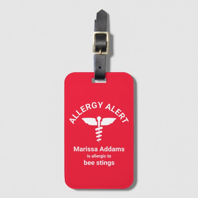 Etiqueta Para Maletas Alerta médica alérgica (Anverso vertical)