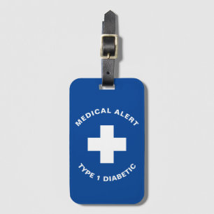 Etiqueta Para Maletas Alerta médica personalizada Diabetes de regalo dia