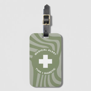 Etiqueta Para Maletas Alerta médica personalizada Diabetes de regalo dia