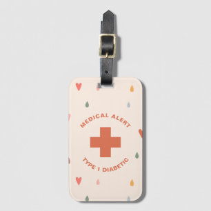 Etiqueta Para Maletas Alerta médica personalizada Diabetes de regalo dia