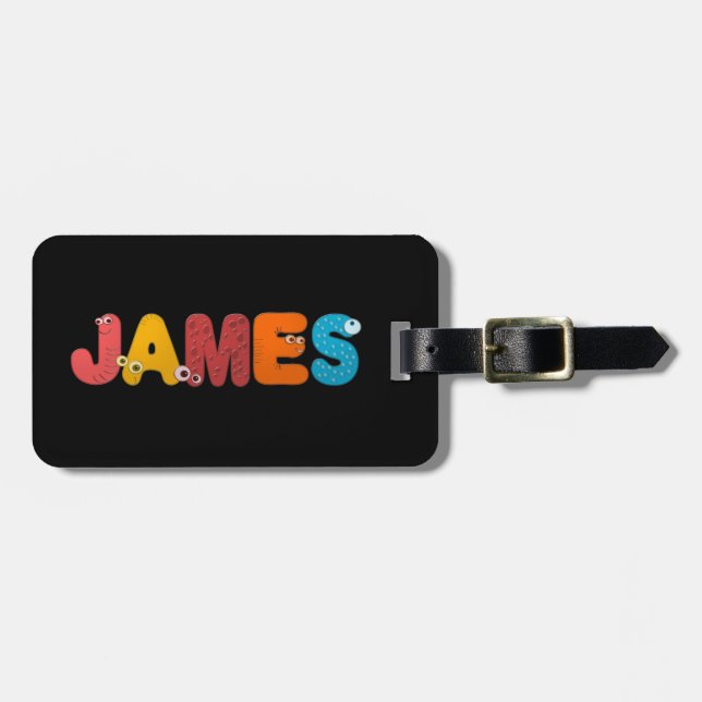 Etiqueta Para Maletas alfabeto animal James (Frente Horizontal)