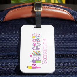 Etiqueta Para Maletas Alfabeto de Princesa Cuta Personalizado