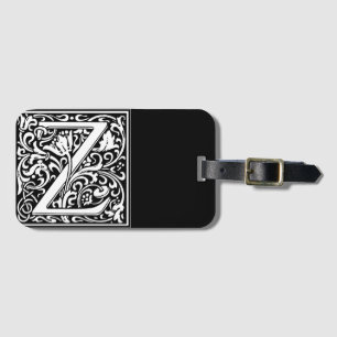Etiqueta Para Maletas Alfabeto floral Monograma Z